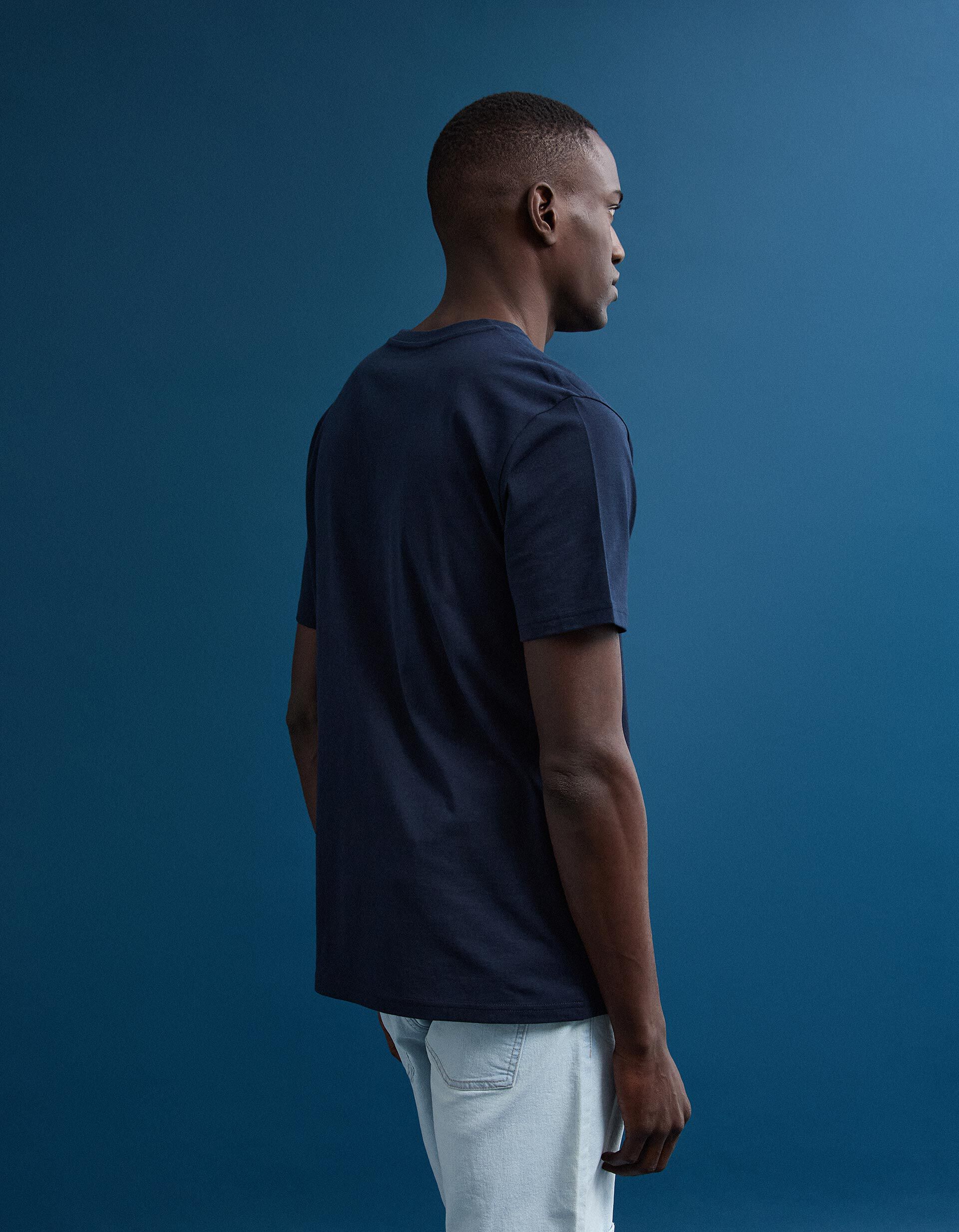 Comprar Online T-shirt Jersey Estampada, Homem, Azul Escuro