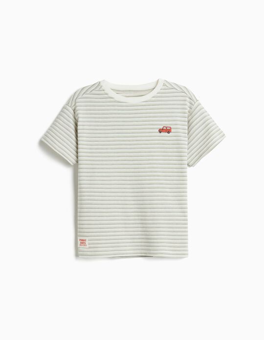 Comprar Online T-shirt &agrave;s Riscas, Menino, Verde Escuro