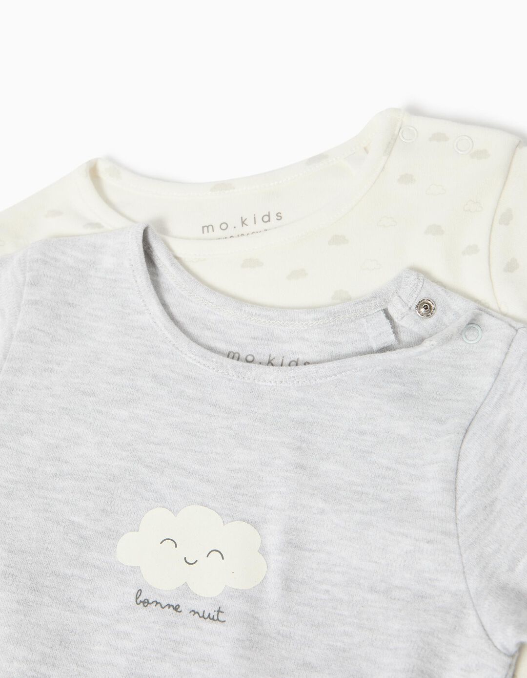 Pack 2 Babygrows, Menino, Cinzento Claro 