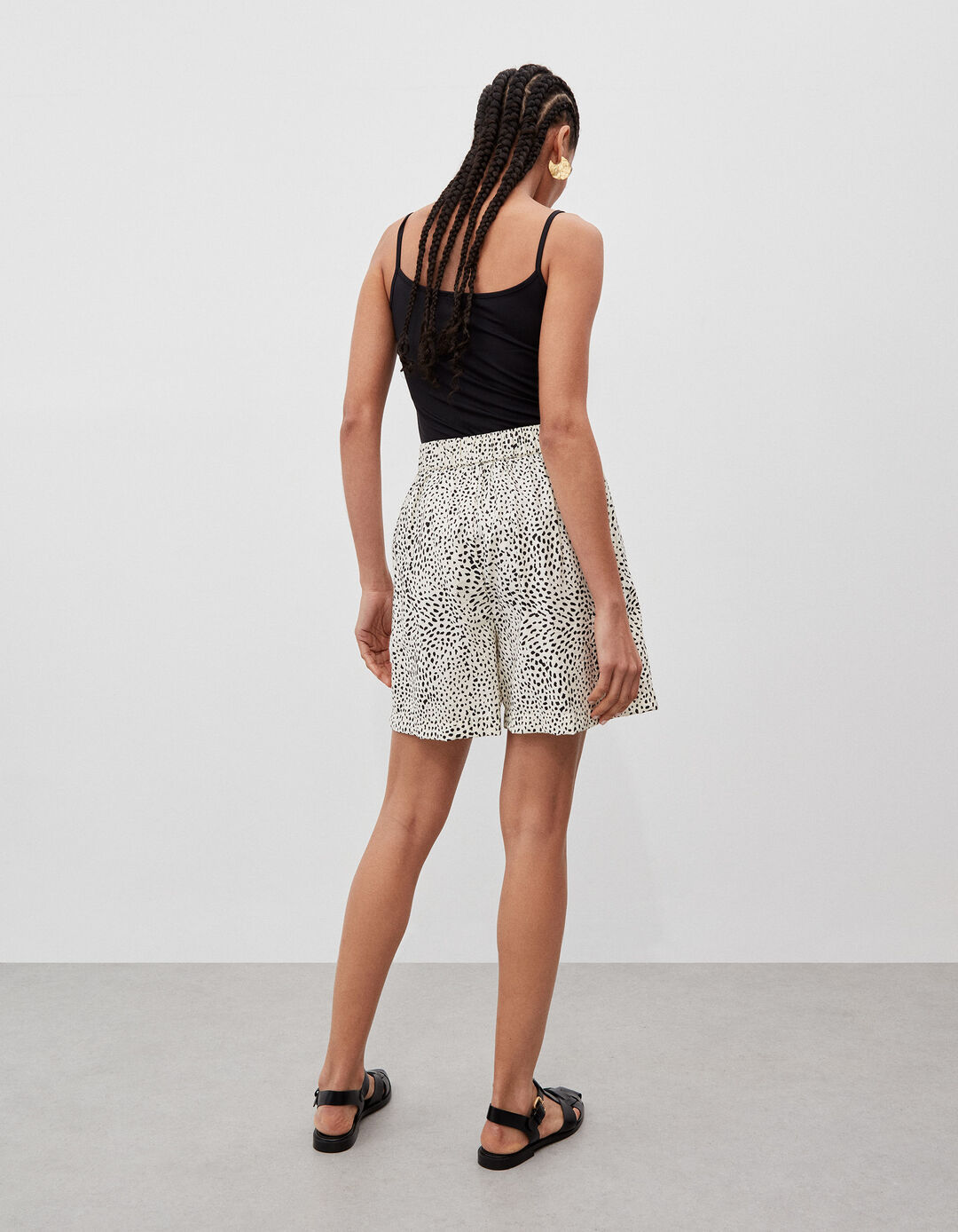 Printed Shorts, Women, Beige
