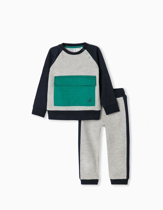 Tracksuit with Pocket, Baby Boys, Grey