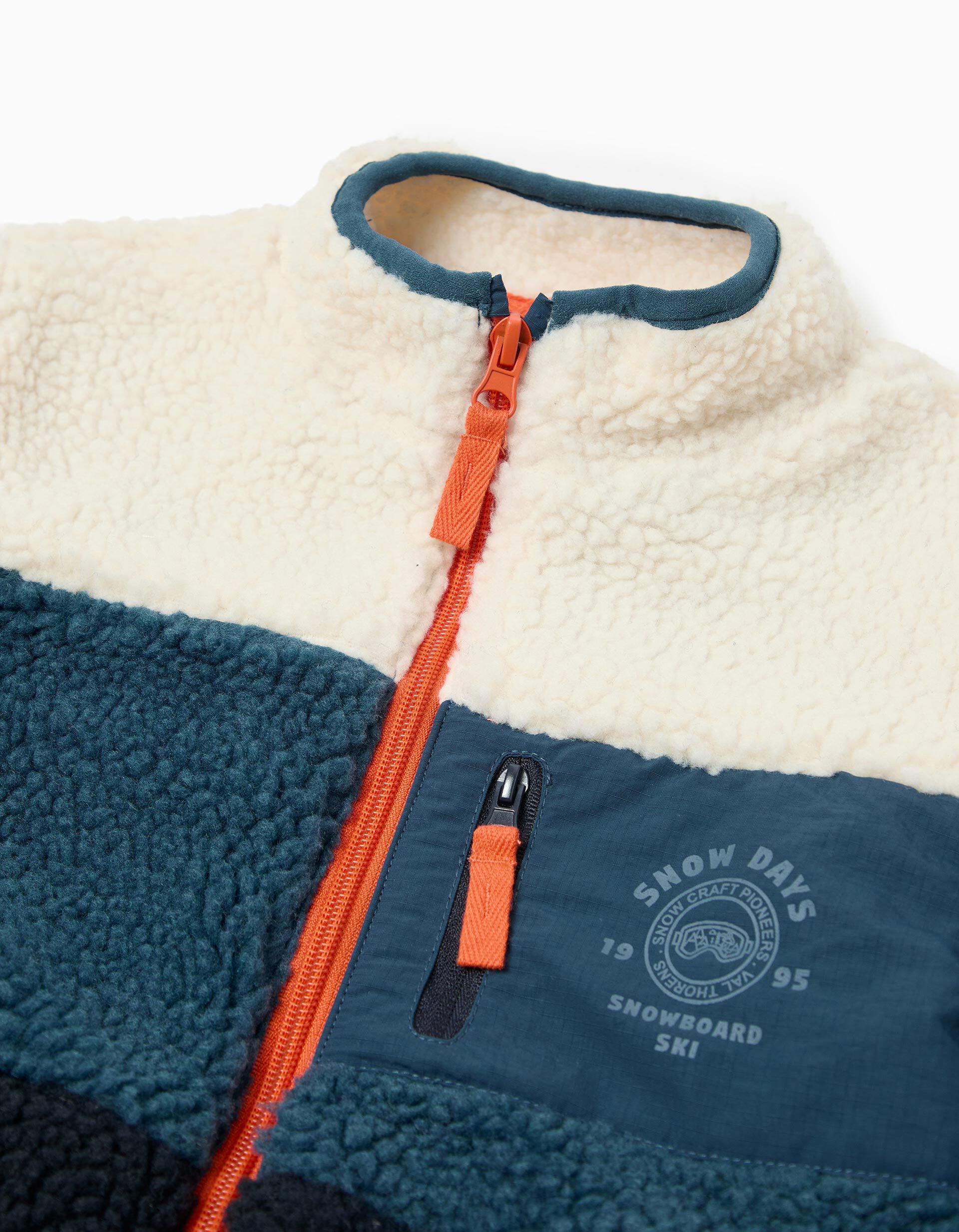 Comprar Online Casaco de Sherpa, Menino, Azul Escuro