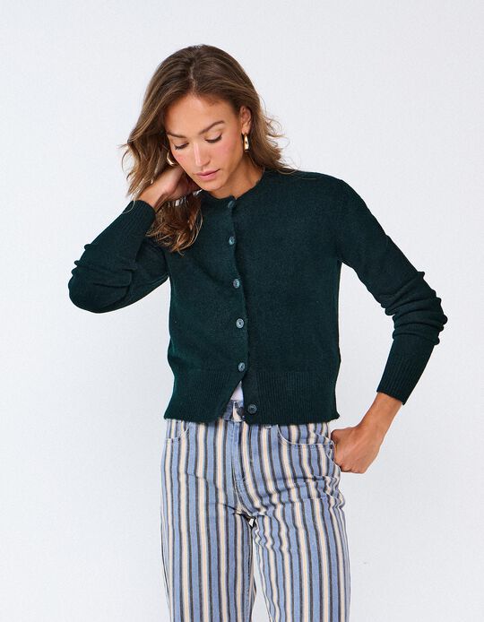 Comprar Online Casaco De Malha, Mulher, Verde Escuro