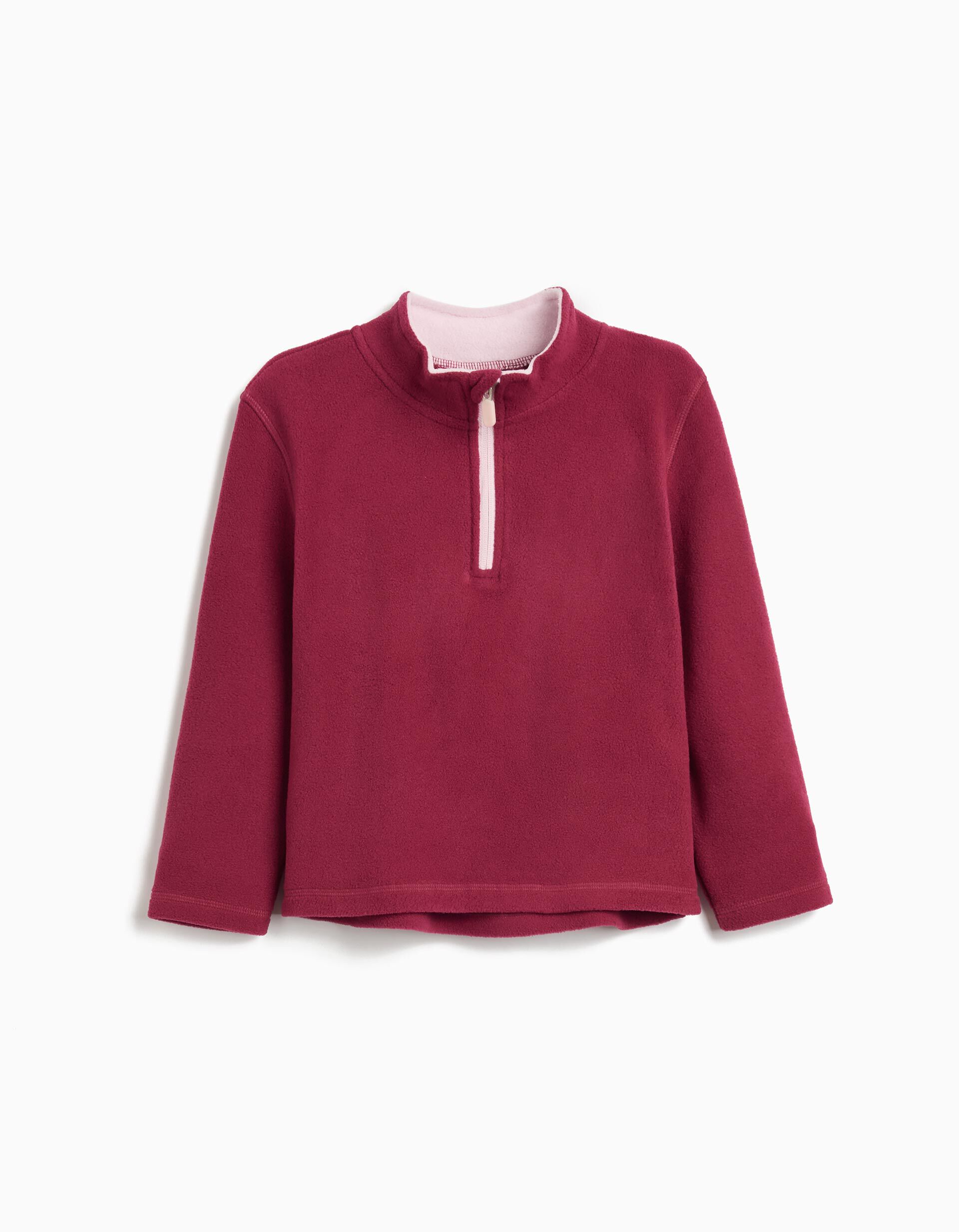 Comprar Online Camisola Polar com Fecho, Menina, Vermelho Escuro 