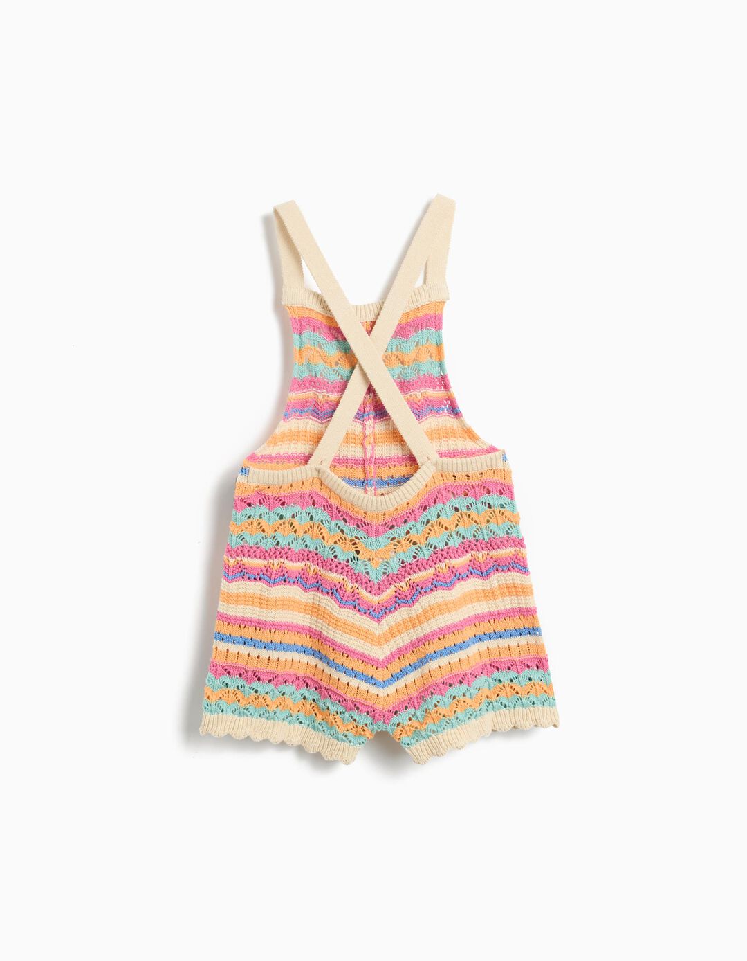 Jardineiras em Crochet, Menina, Rosa 
