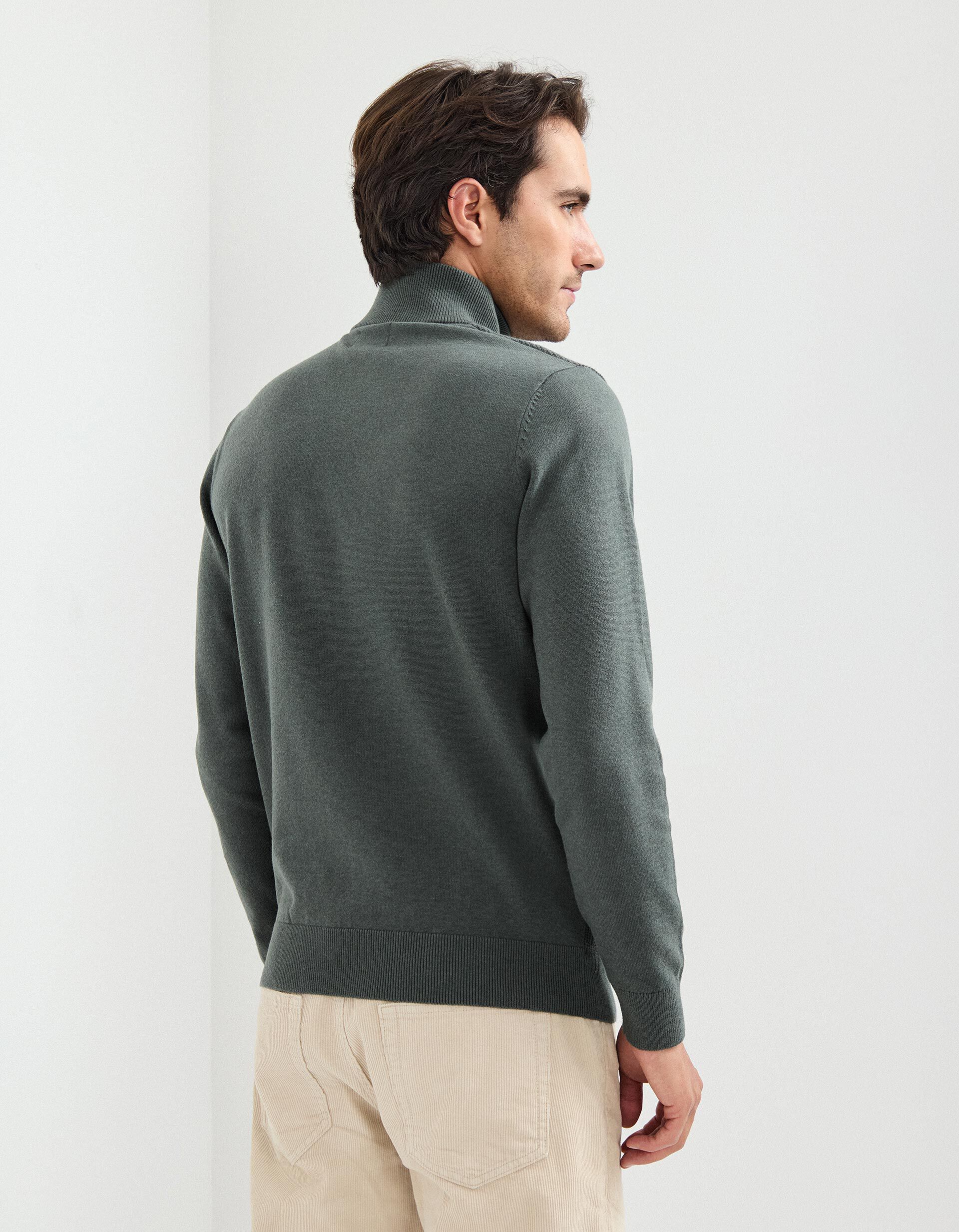 Comprar Online Camisola com Fecho, Homem, Verde Escuro