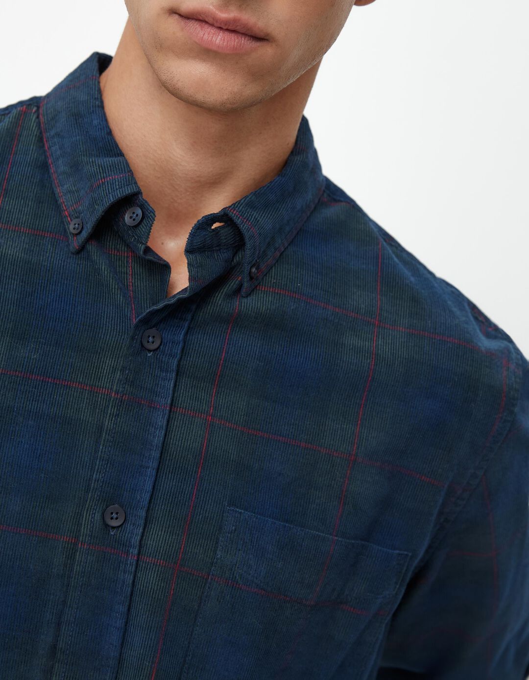 Camisa de Manga Comprida Xadrez, Homem, Verde Escuro