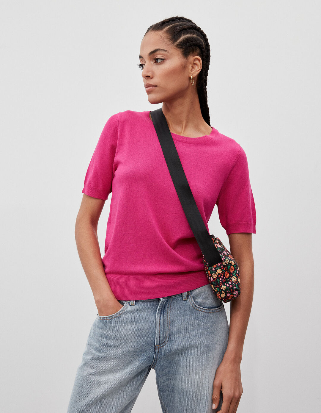 Mesh T-shirt, Woman, Dark Pink