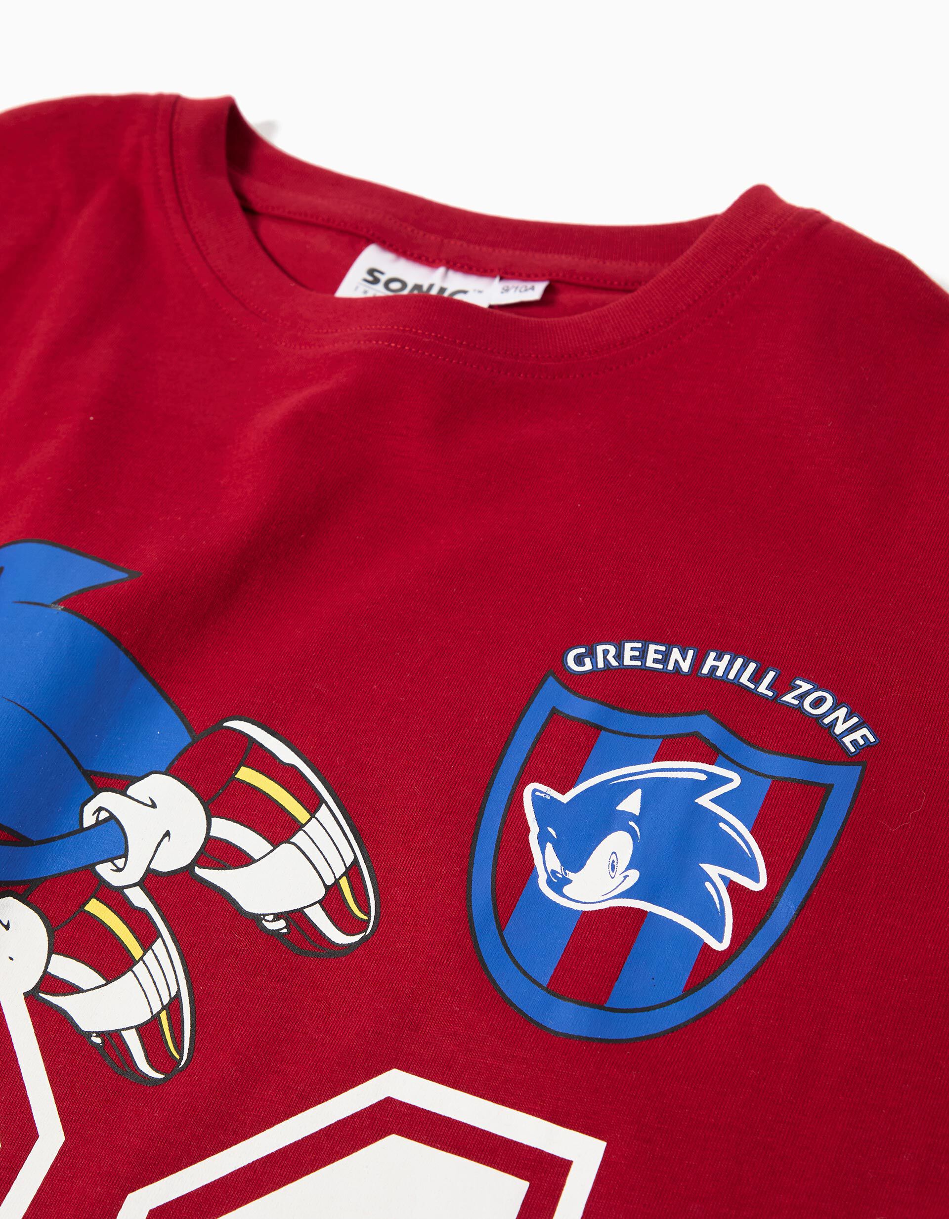 Comprar Online T-shirt 'Sonic', Menino, Vermelho Escuro