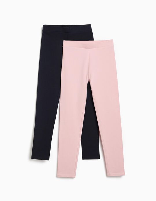 Comprar Online Pack 2 Leggings, Menina, Azul Escuro 