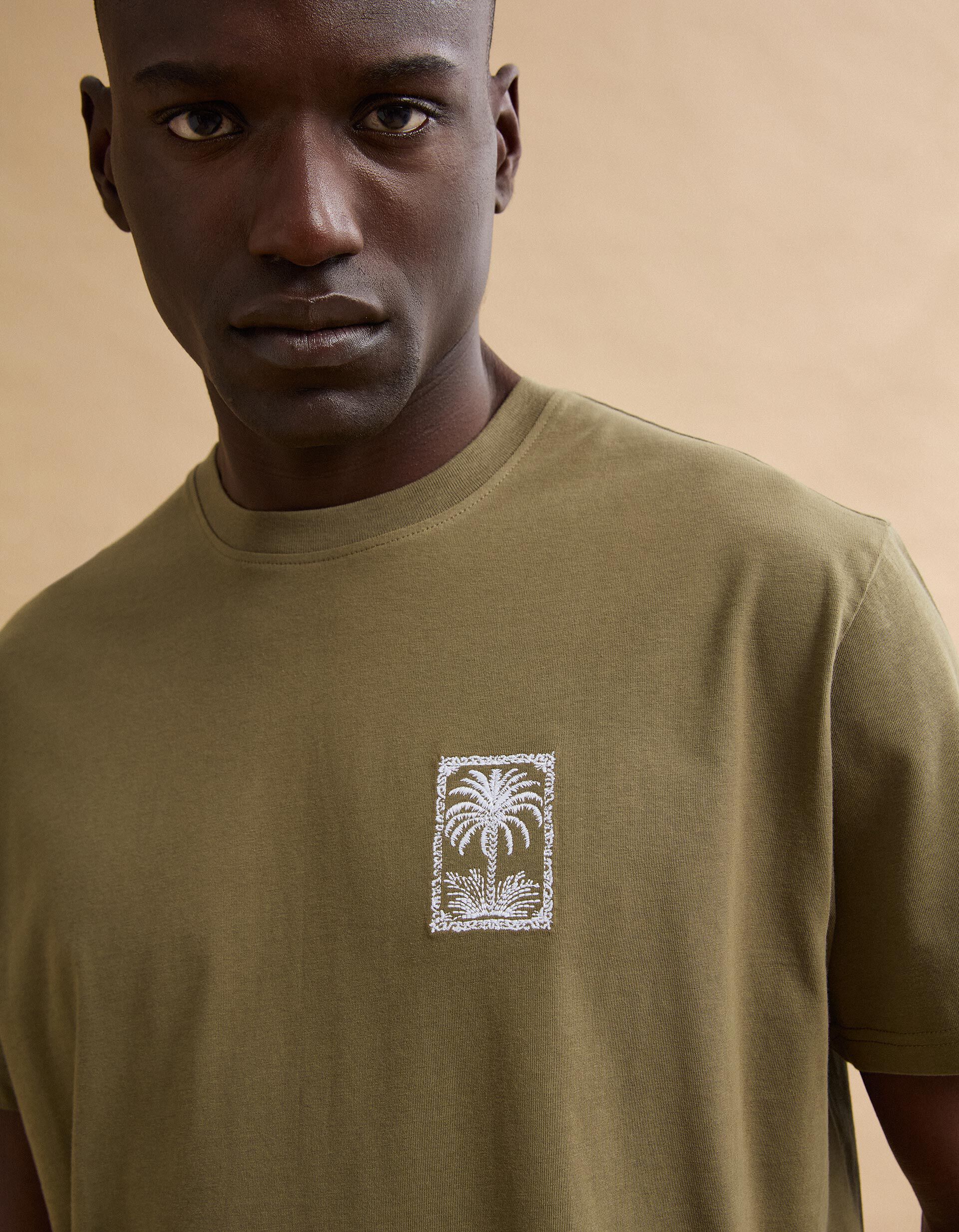 Comprar Online T-shirt Jersey Estampada, Homem, Verde Escuro