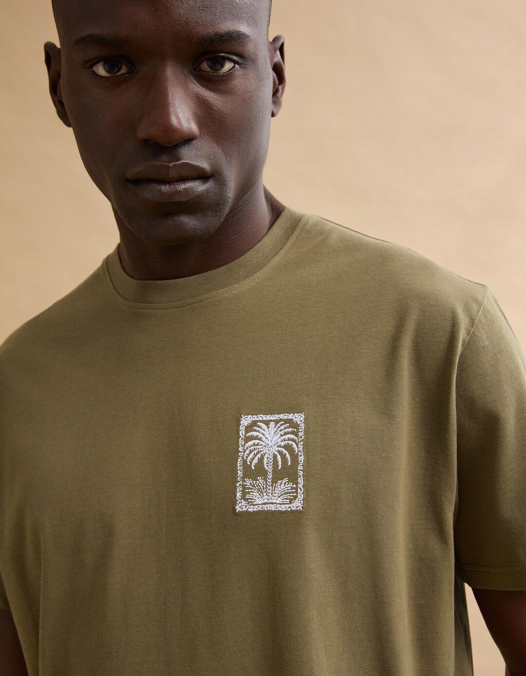 T-shirt Jersey Estampada, Homem, Verde Escuro