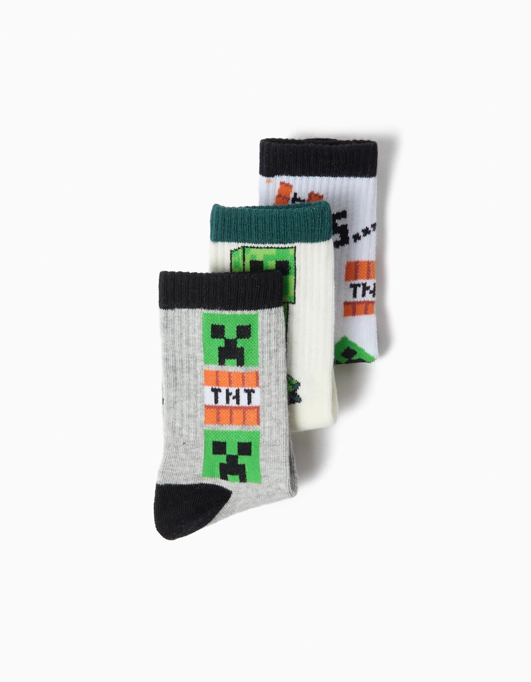 Pack 3 Pares De Meias 'Minecraft', Menino, Multicolor