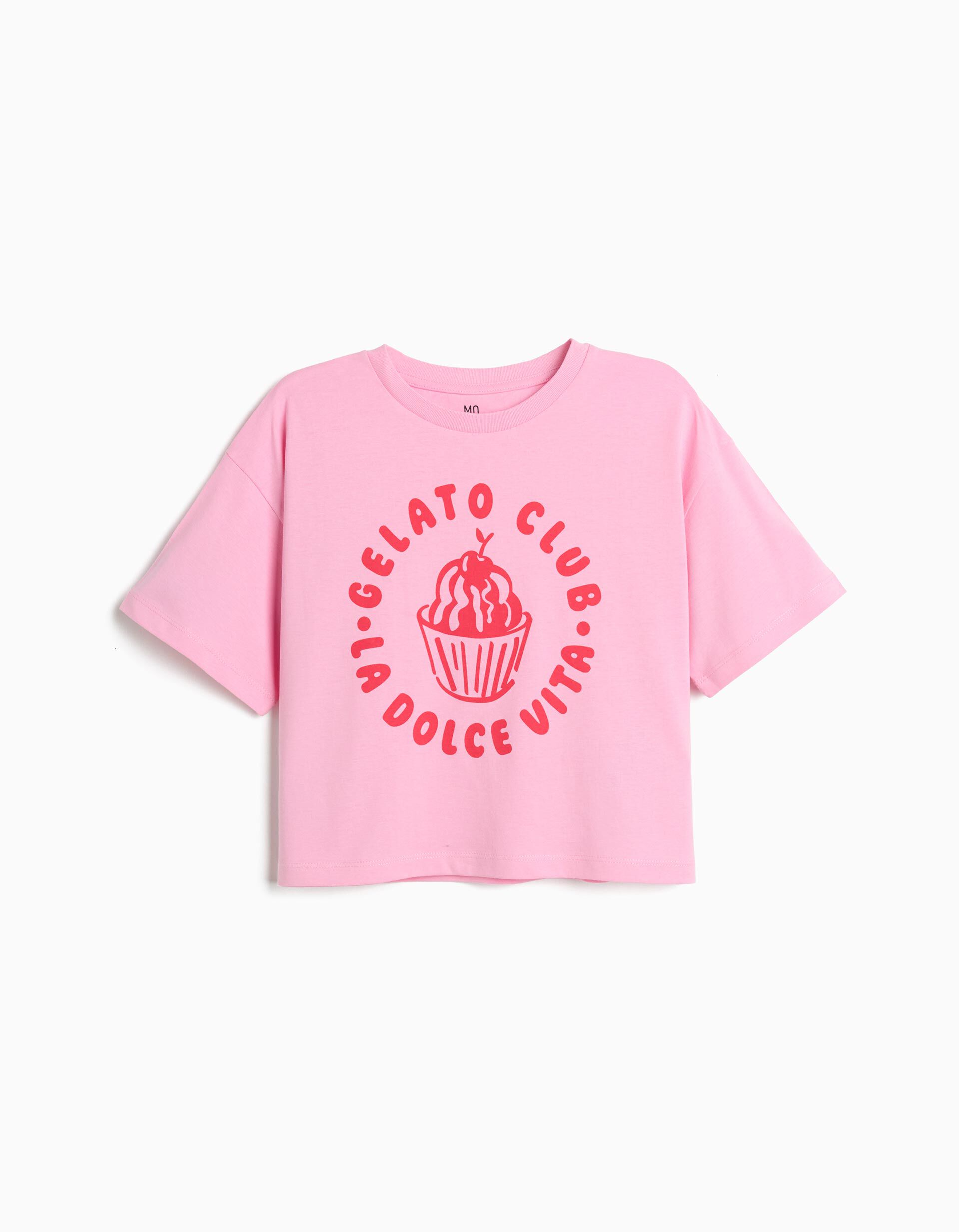 Comprar Online T-shirt Estampada, Menina, Rosa