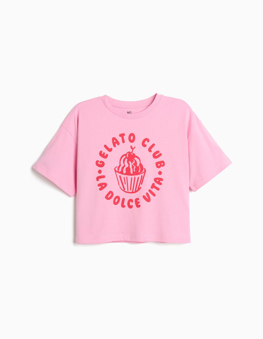 T-shirt Estampada, Menina, Rosa