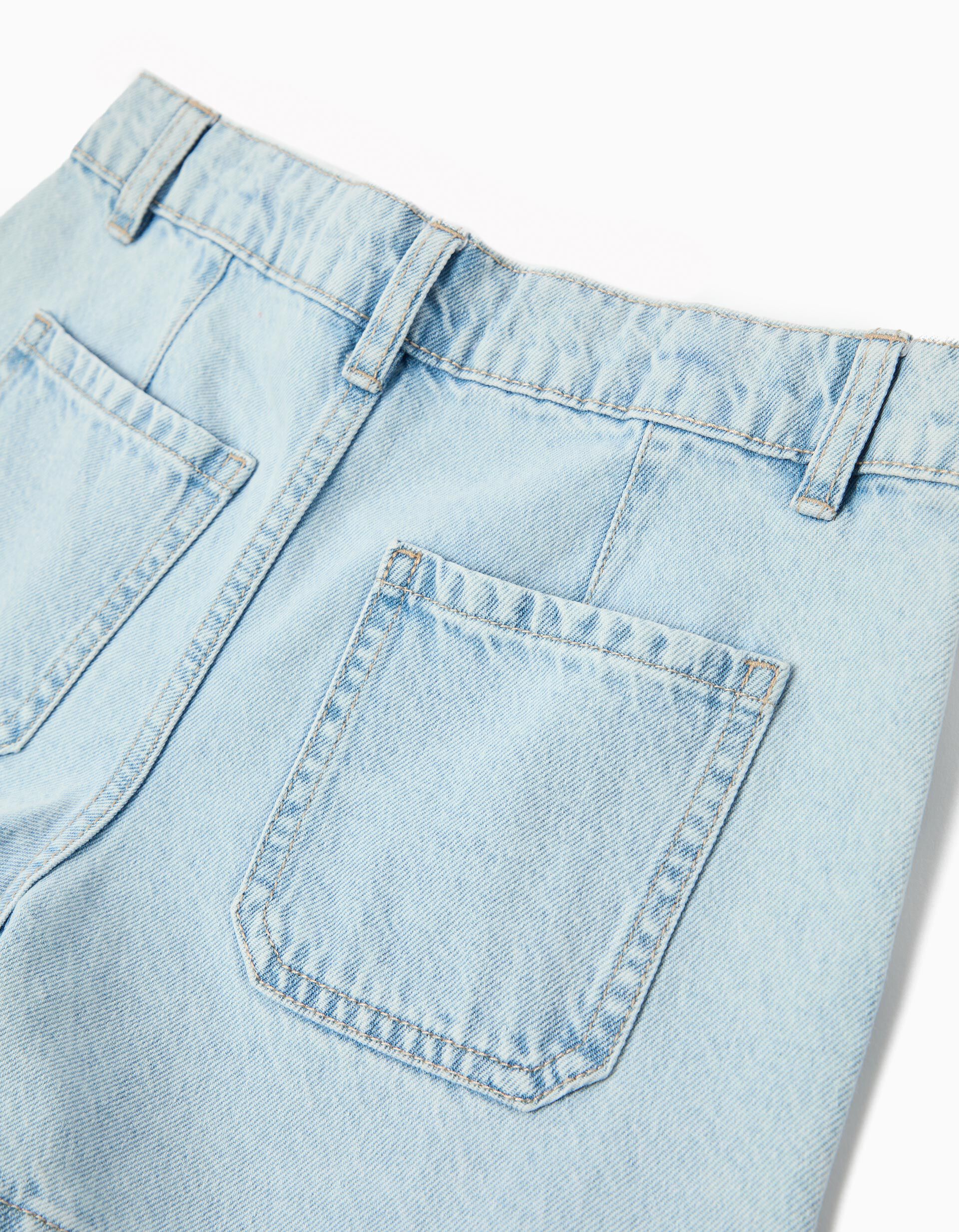 Comprar Online Saia-cal&ccedil;&atilde;o de Ganga, Menina, Azul Claro