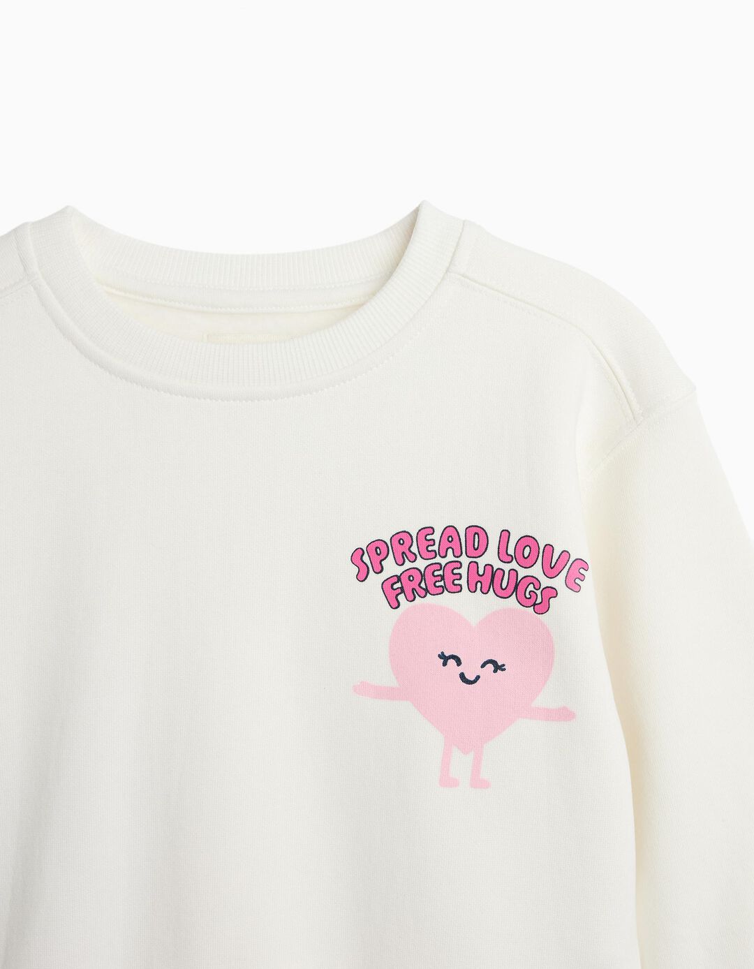 Sweatshirt De Felpa Estampada, Menina, Branco
