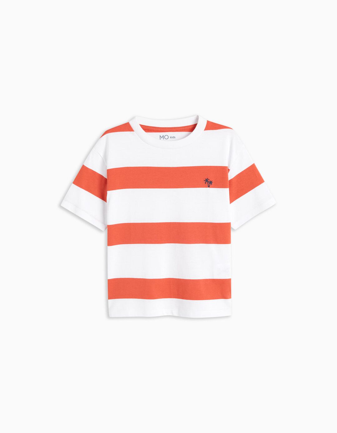 Striped T-shirt, Boys, Dark Orange