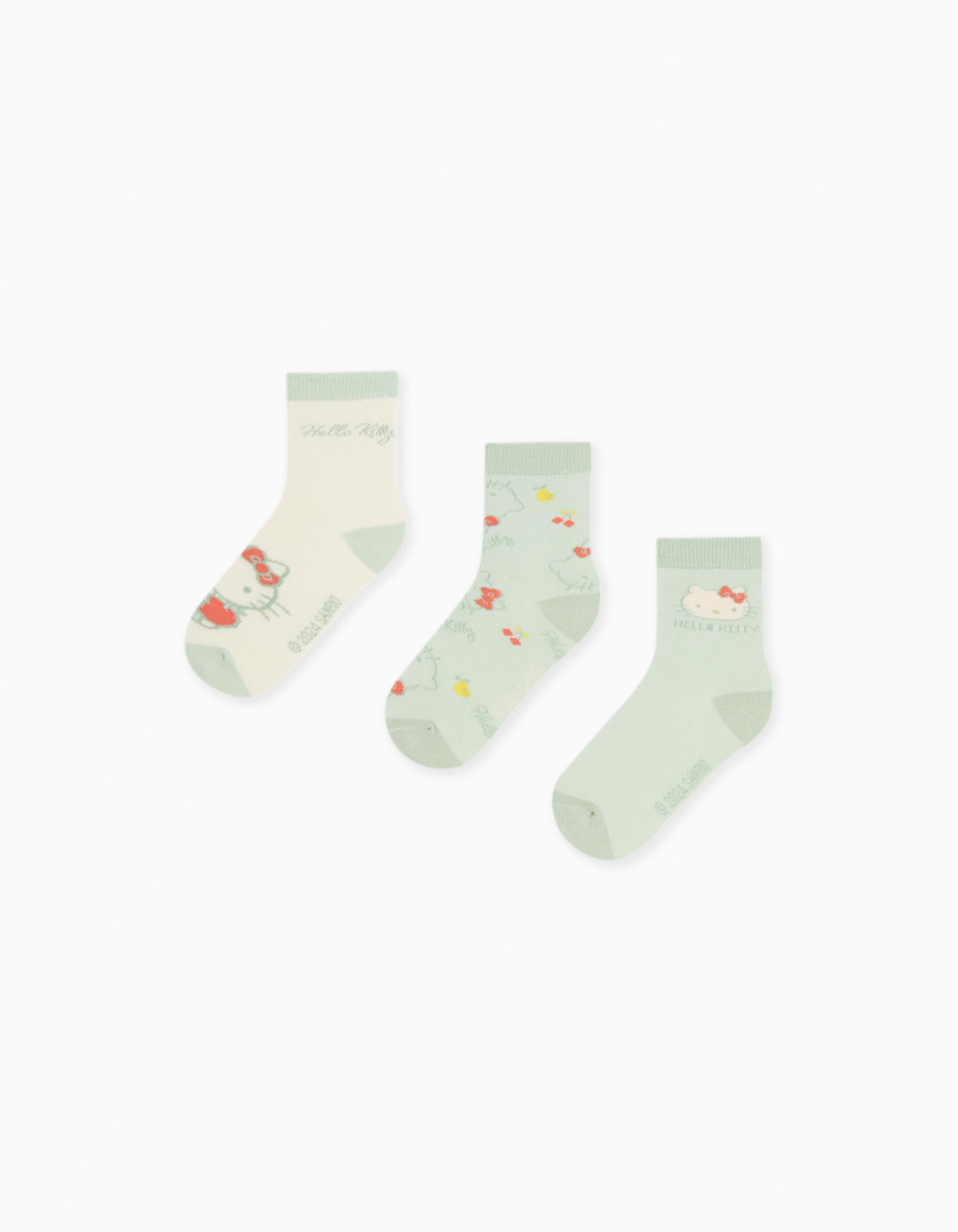 Comprar Online Pack 3 Pairs of 'Hello Kitty' Socks, Girls, Multicolor