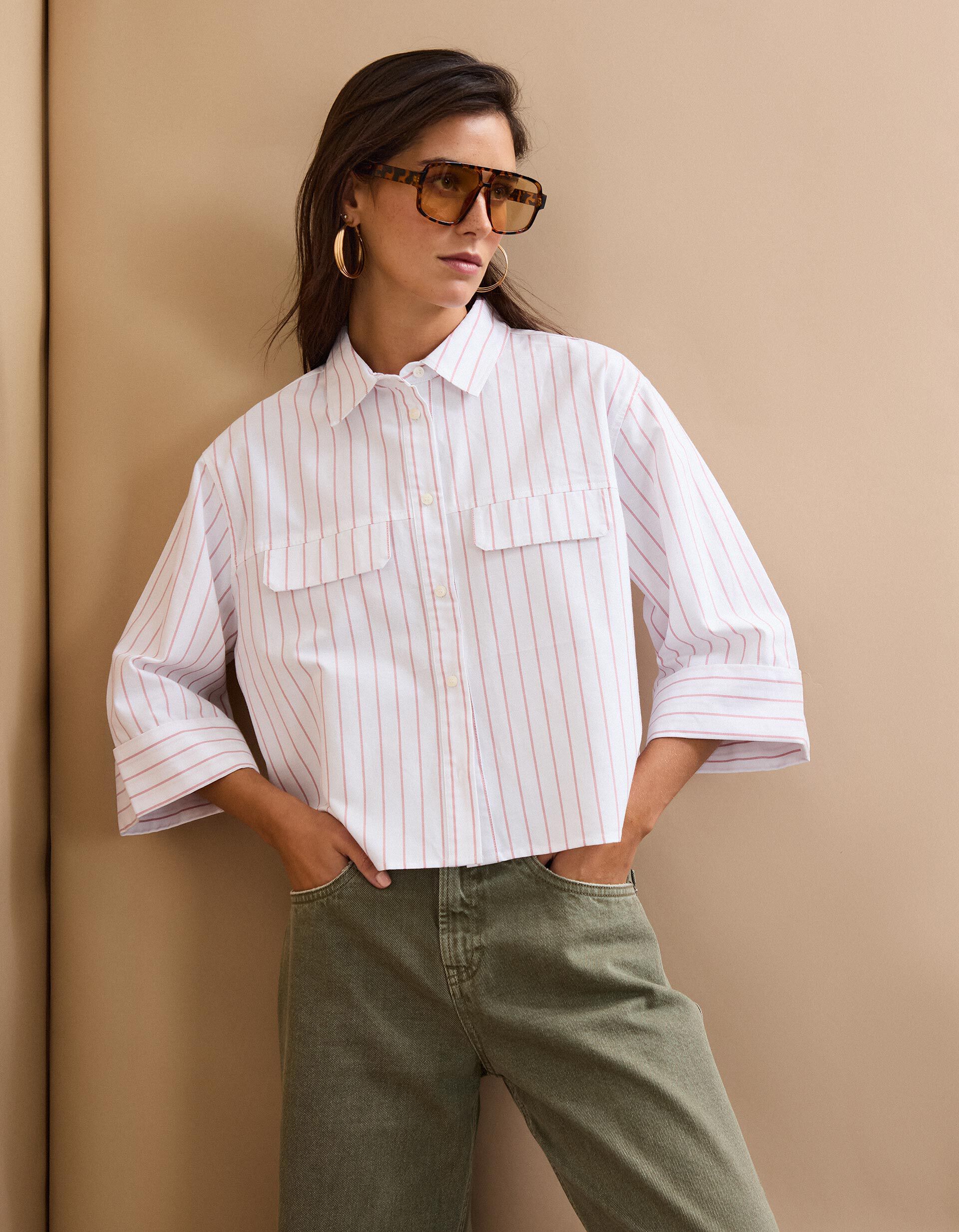 Comprar Online Camisa Oxford &agrave;s Riscas, Mulher, Erosa