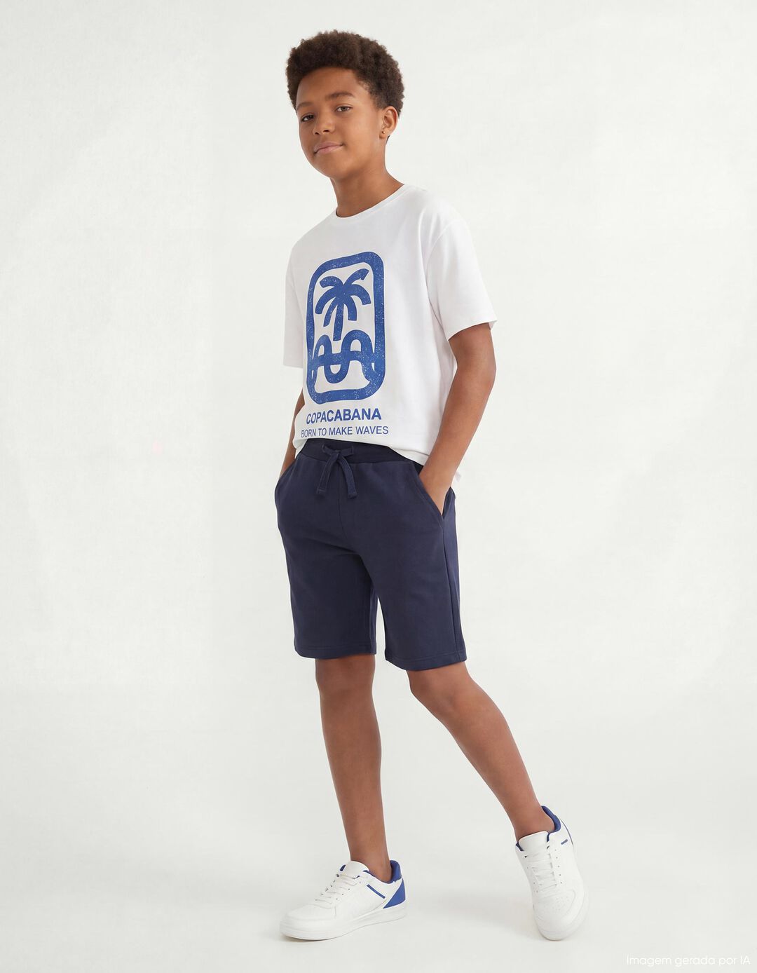 Cal&ccedil;&otilde;es Fleece, Menino, Azul Escuro