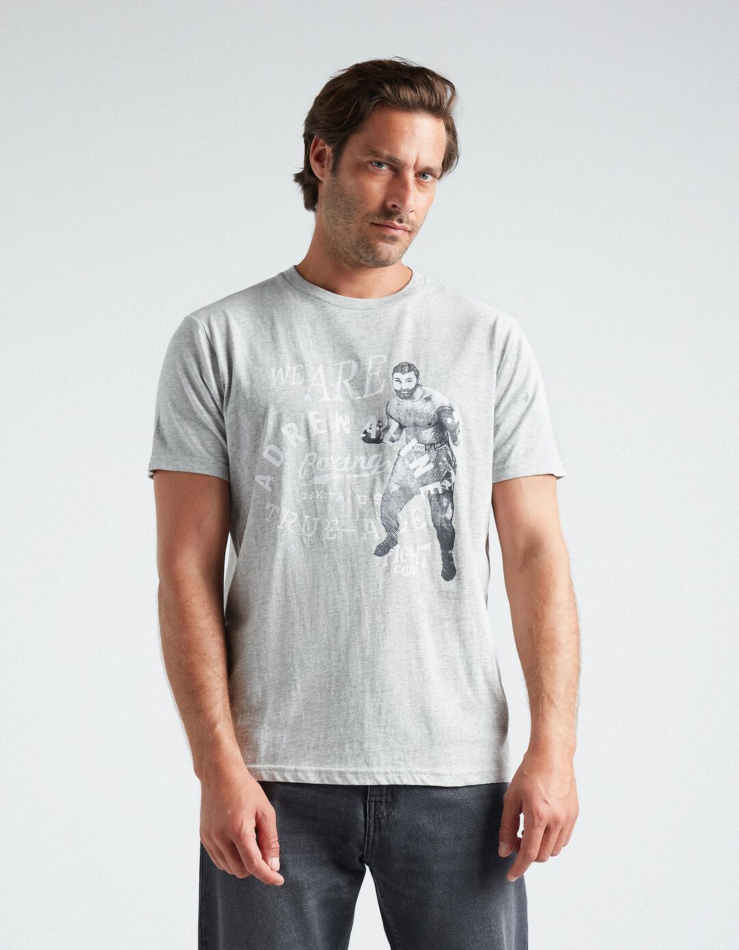 Print T-shirt, Men, Grey