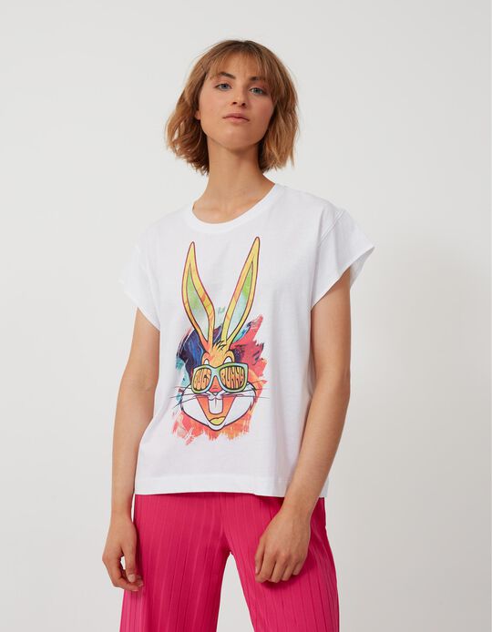 T-shirt 'Looney Tunes', Mulher, Branco