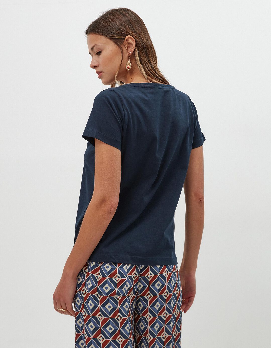 V-neck T-shirt, Woman, Dark Blue