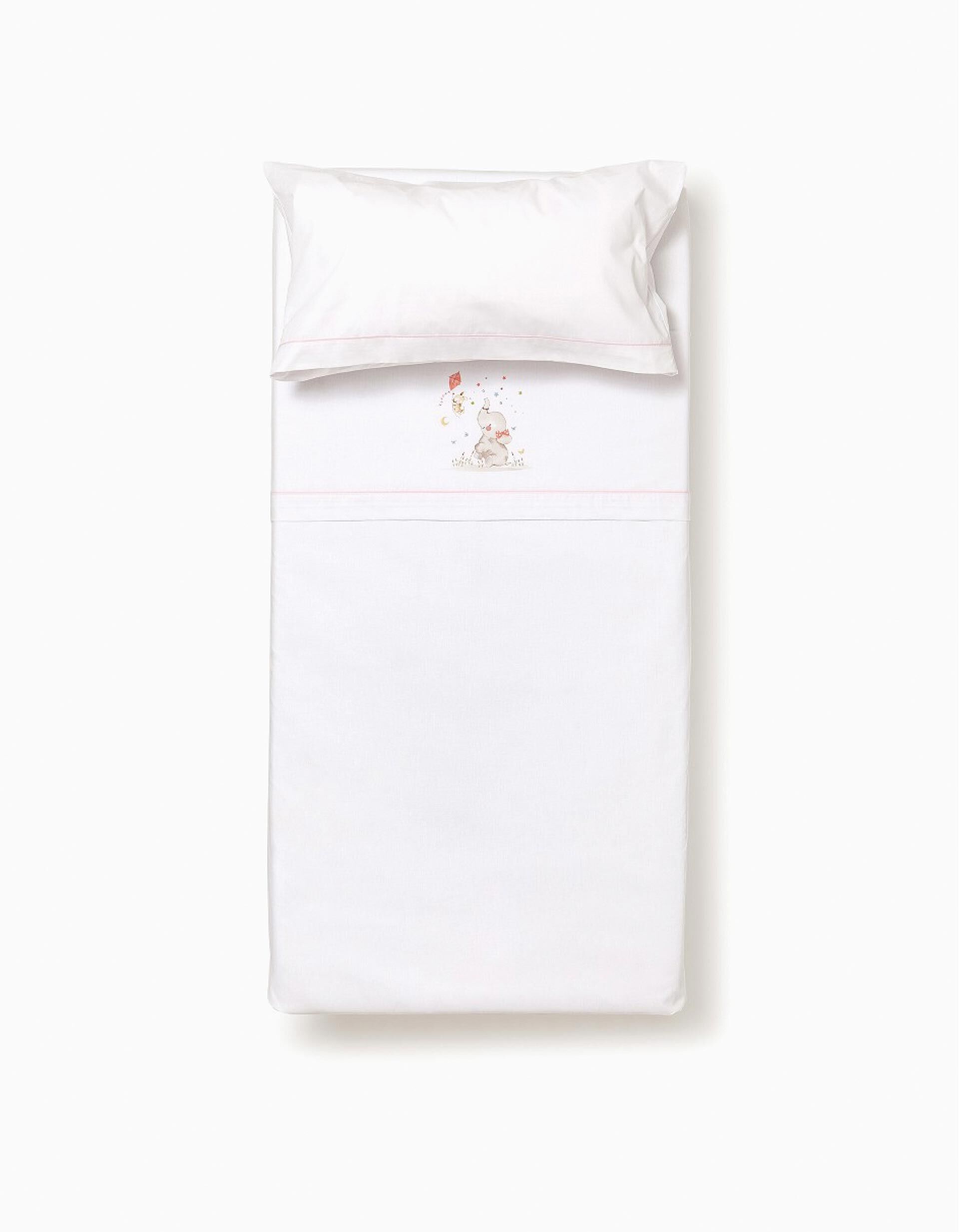 Comprar Online Conjunto De Len&ccedil;&oacute;is de Algod&atilde;o 3 Pcs Interbaby Elephant 60x120 cm, Rosa
