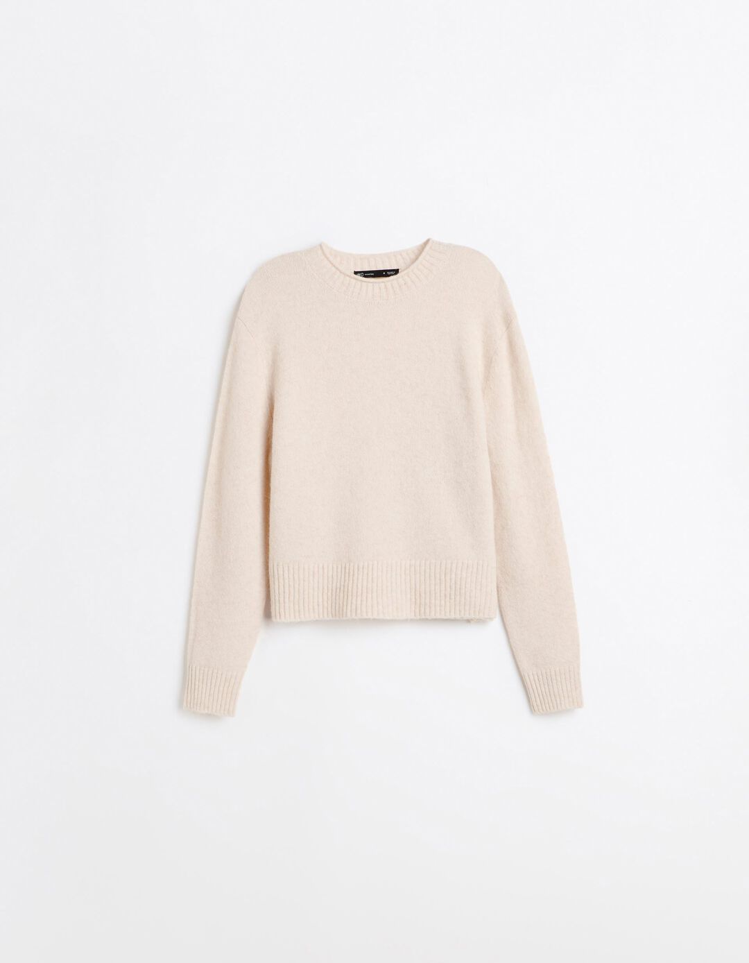 Camisola Em Mistura De L&atilde; E Alpaca, Mulher, Bege Claro