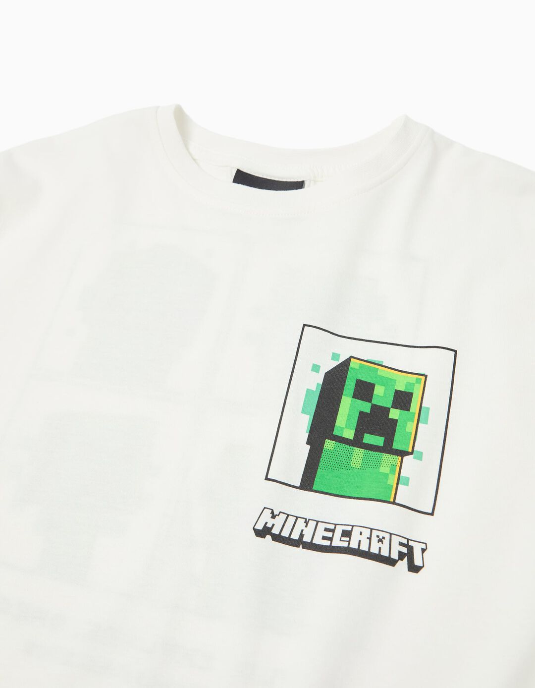 T-shirt Manga Comprida 'Minecraft', Menino, Branco