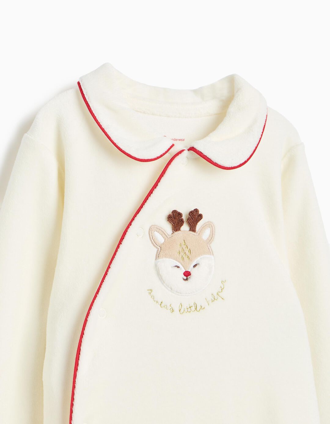 Babygrow De Veludo Natal, Menina, Cru