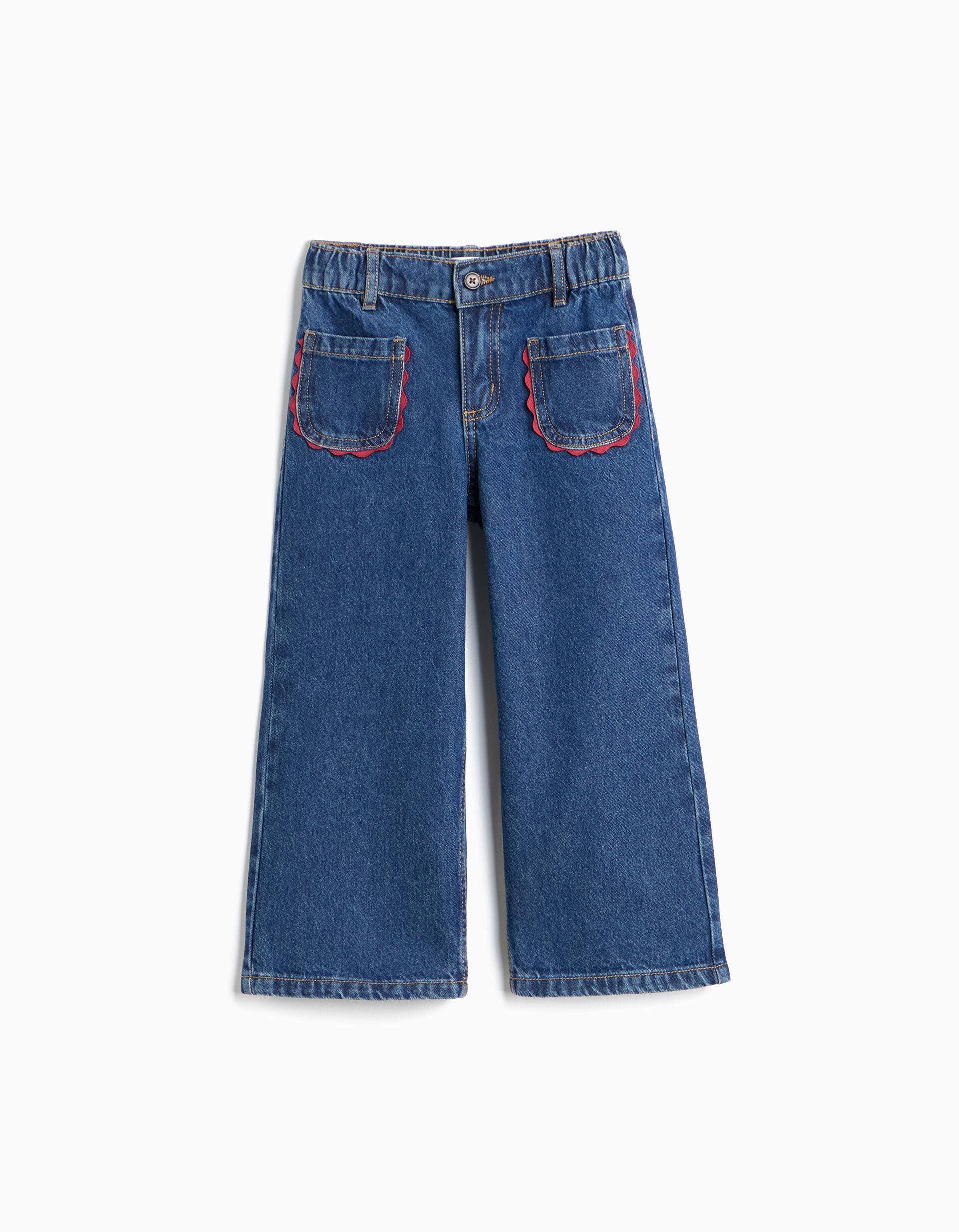 Comprar Online Cal&ccedil;as De Ganga 'Wide Leg', Menina, Azul Escuro