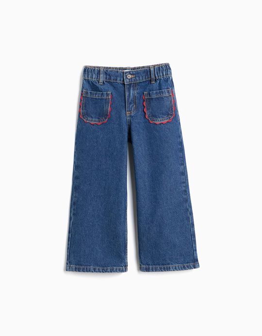 Comprar Online Cal&ccedil;as De Ganga 'Wide Leg', Menina, Azul Escuro