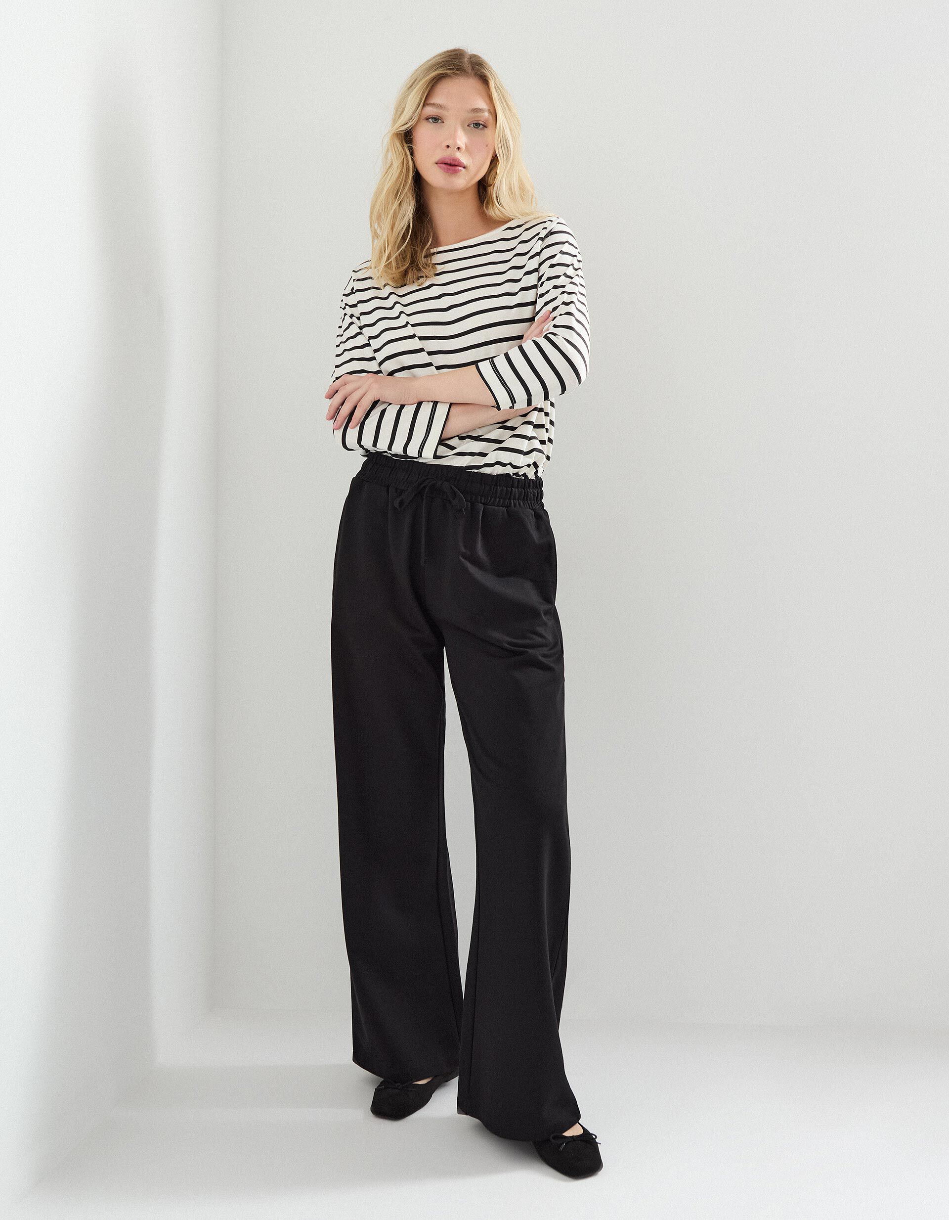 Comprar Online Cal&ccedil;as Joggers Wide Leg, Mulher, Preto