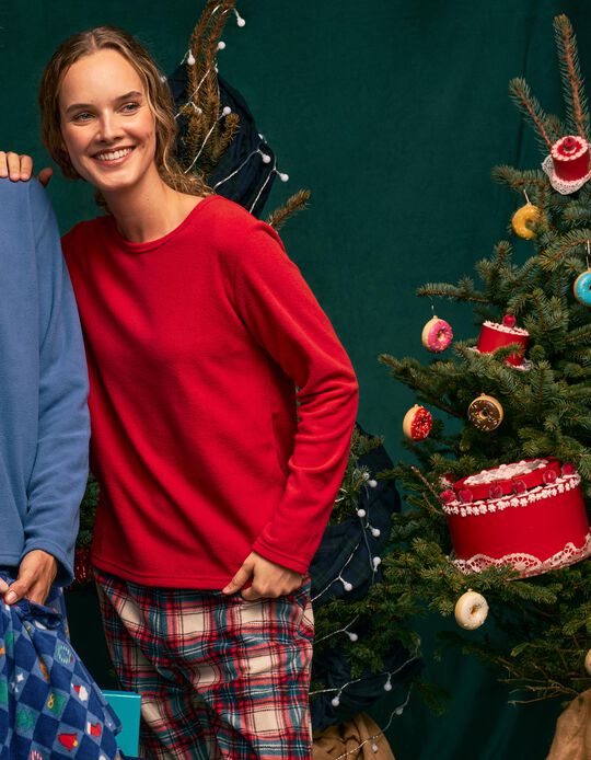 Comprar Online Pijama Polar De Natal, Mulher, Vermelho Escuro
