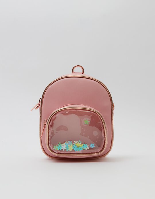 Small "Flowers" Backpack, Girls, Pink