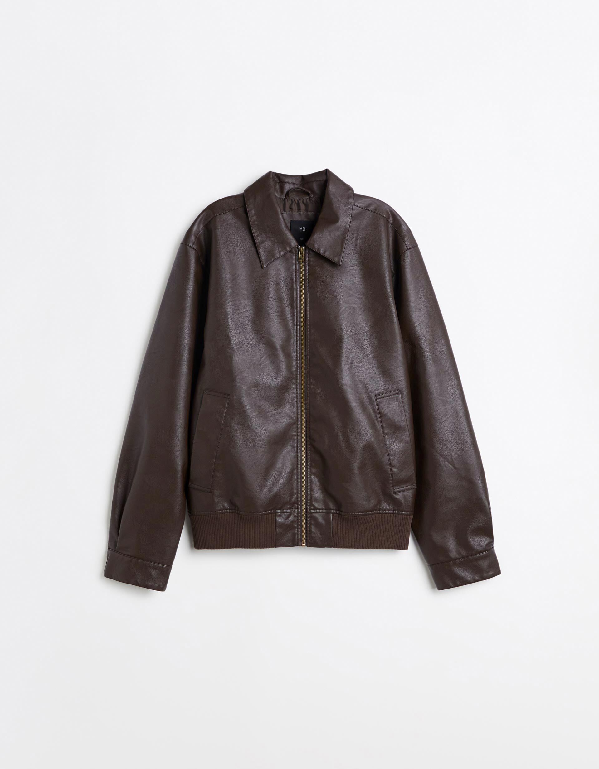 Comprar Online Casaco Bomber De Couro, Homem, Castanho Escuro