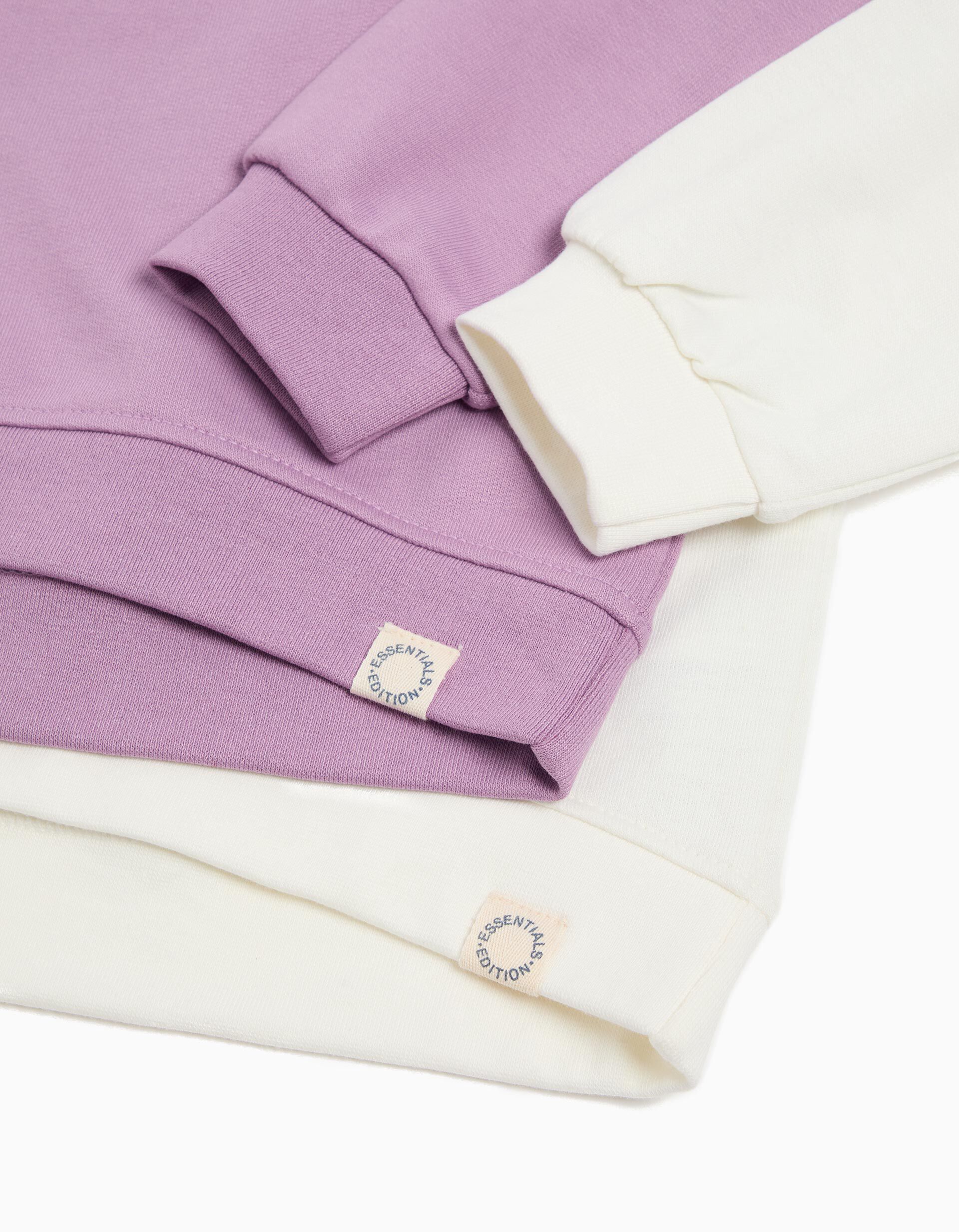 Comprar Online Pack 2 Sweatshirts de Felpa, Menina, Lil&aacute;s/Bege Claro