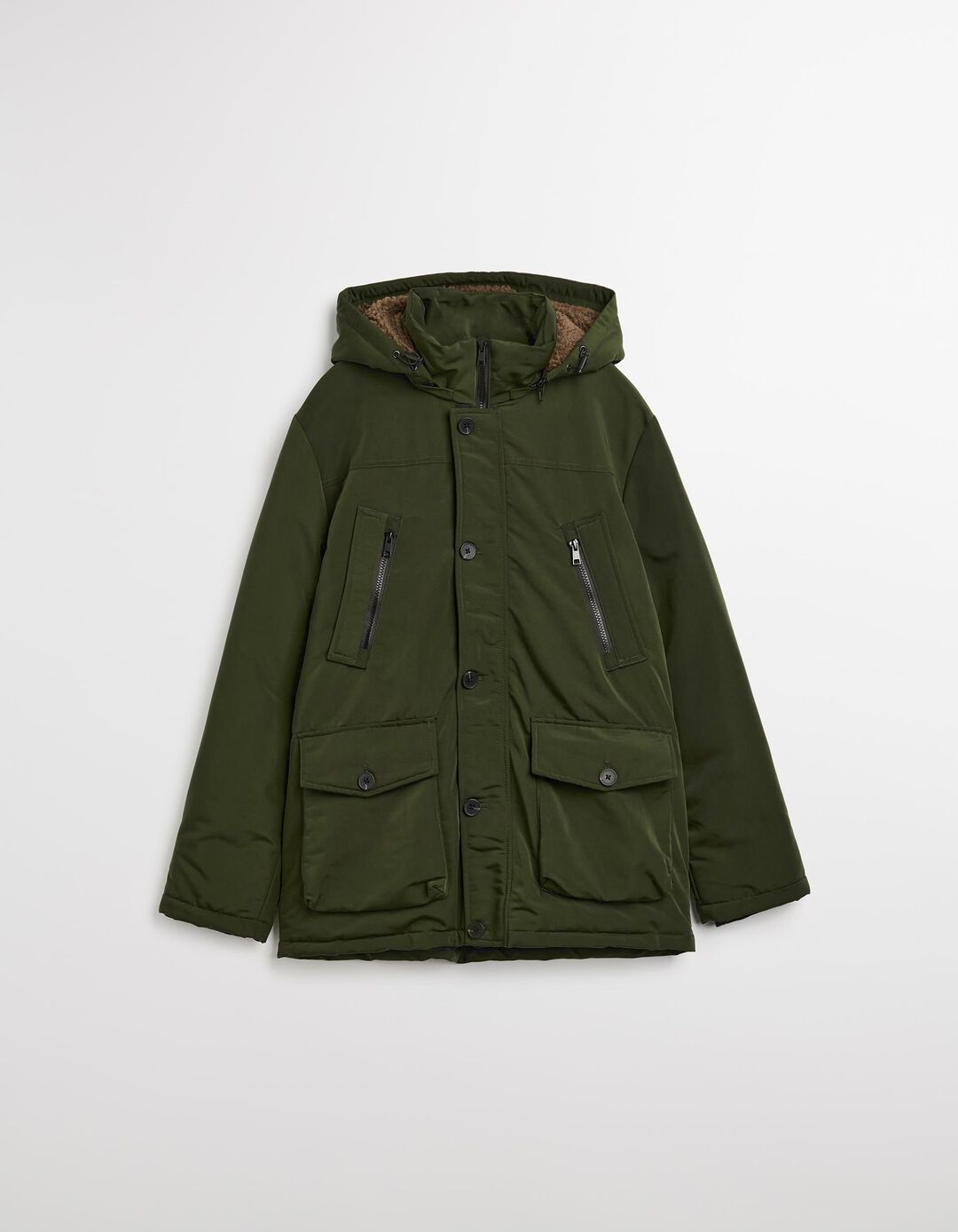 Parka com Capuz, Homem, Verde Escuro