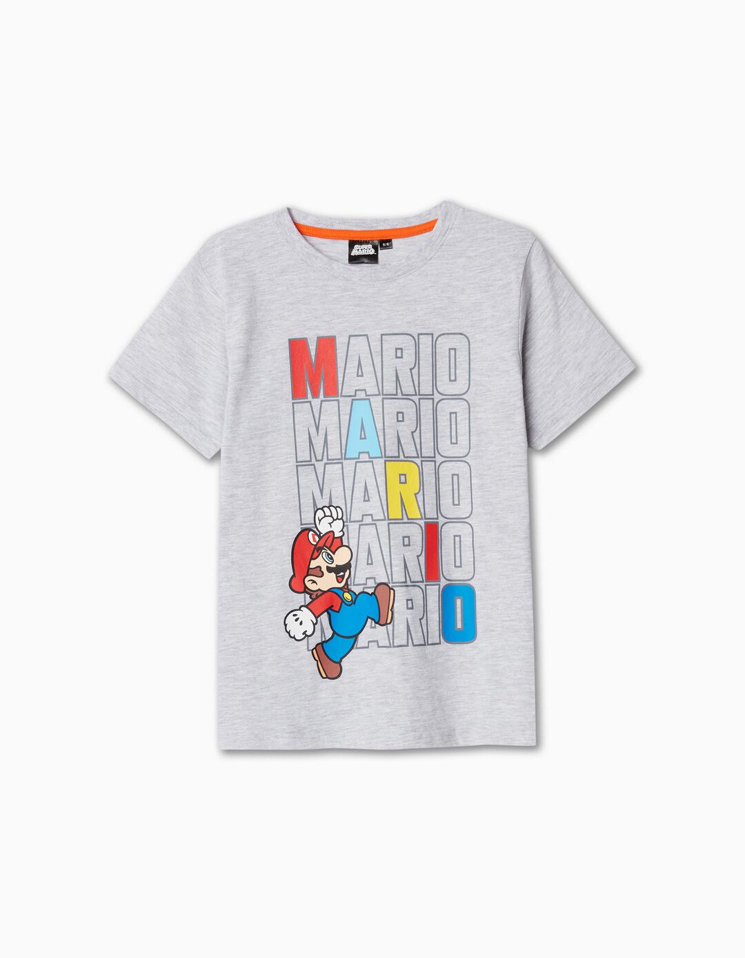 T-shirt 'Super Mario', Menino, Cinzento Claro