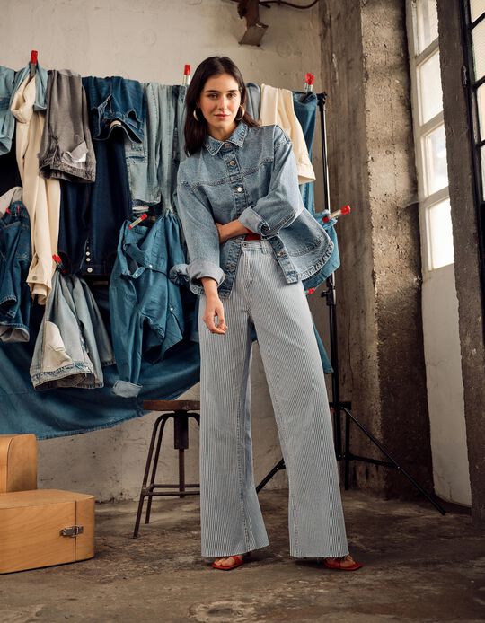 Comprar Online Cal&ccedil;as de Ganga Riscas, Mulher, Azul