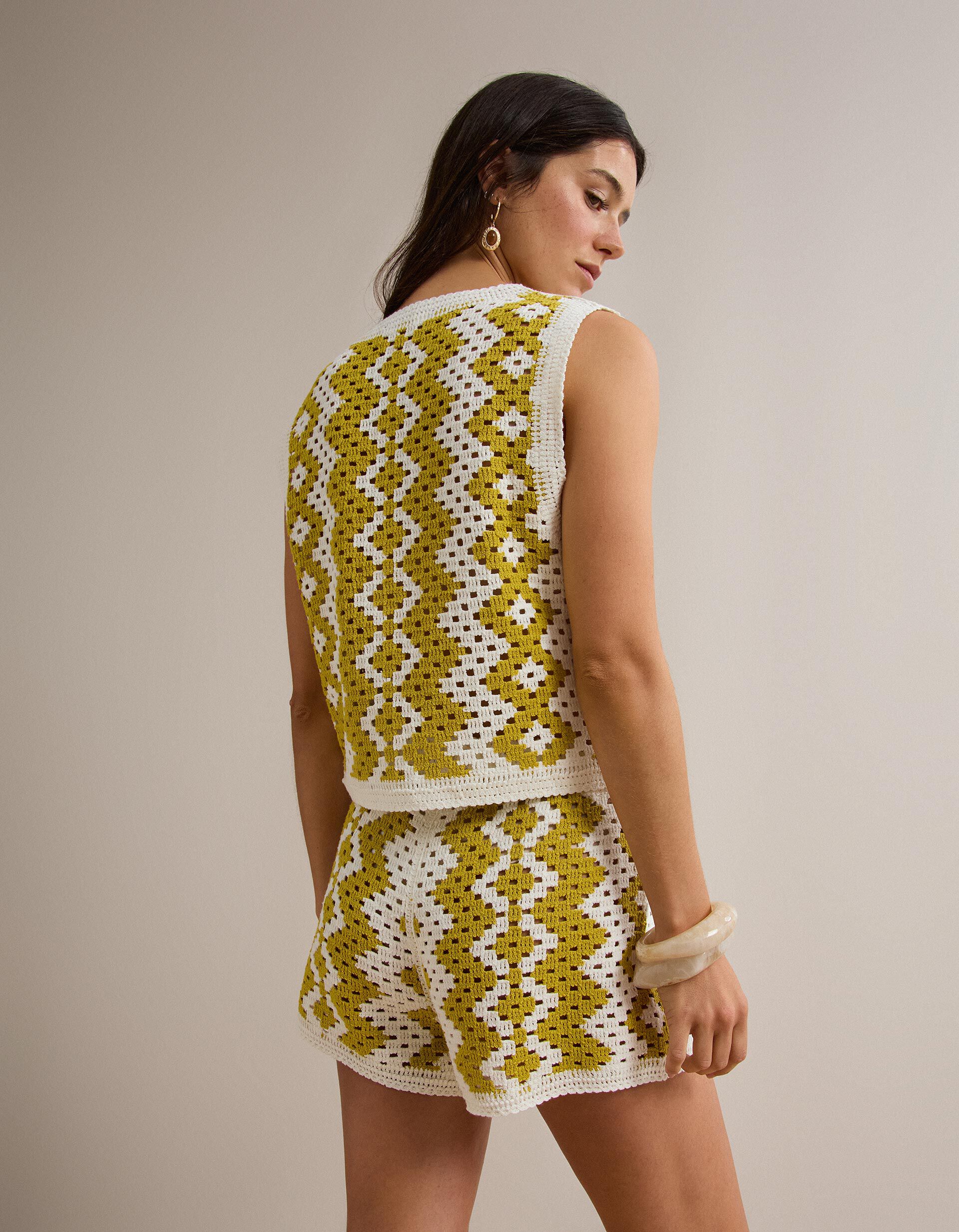 Comprar Online Casaco Crochet, Mulher, Amarelo 