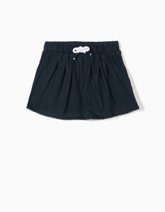 Saia Jersey para Beb&eacute; Menina, Azul Escuro