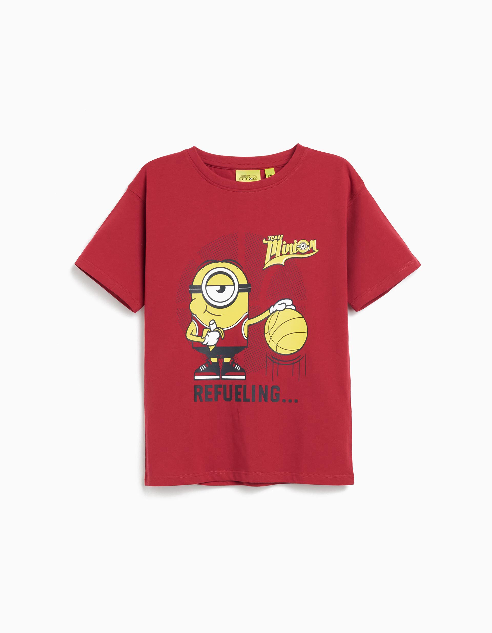 Comprar Online T-shirt 'Minions', Menino, Vermelho Escuro