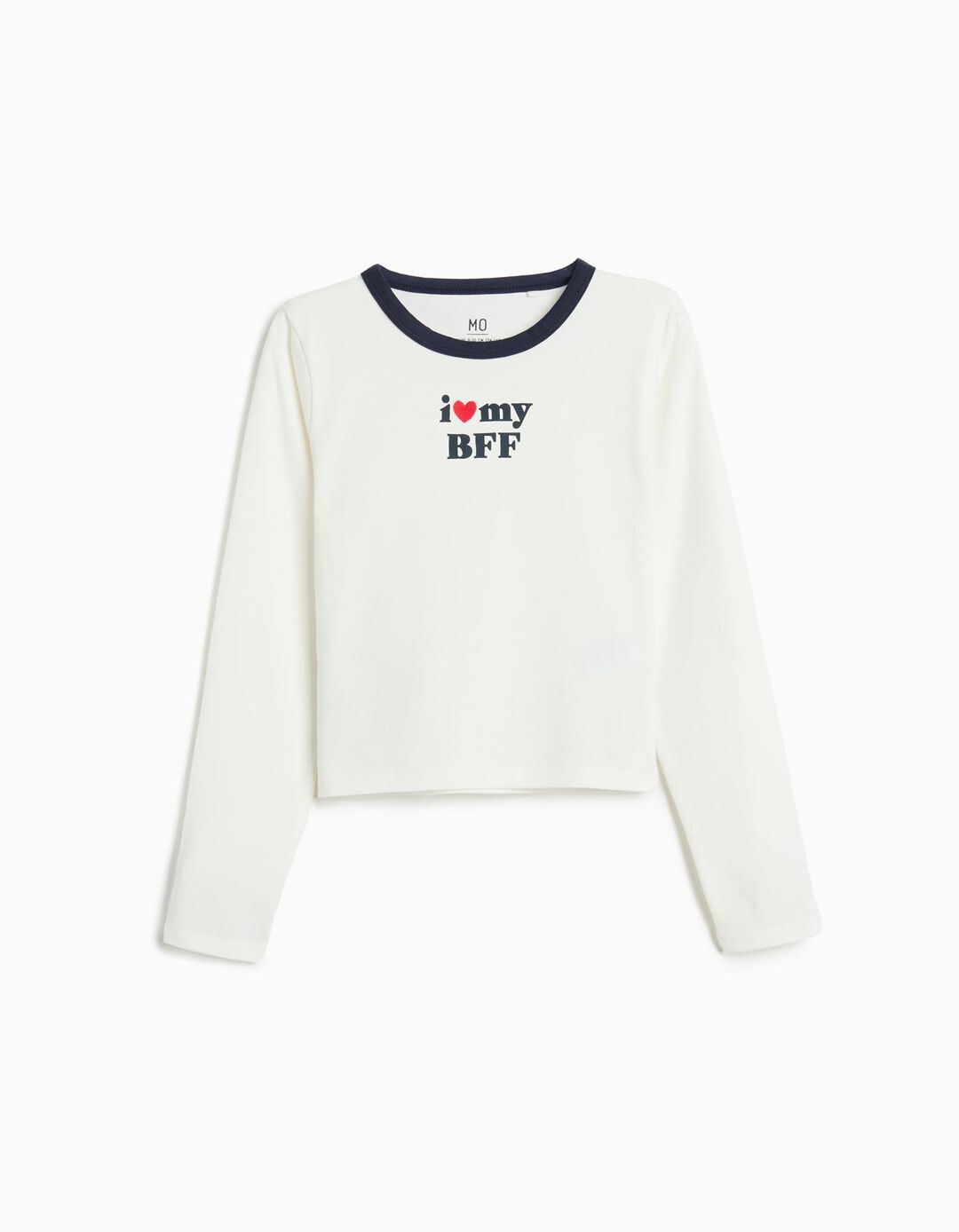 T-shirt de Manga Comprida, Menina, Branco