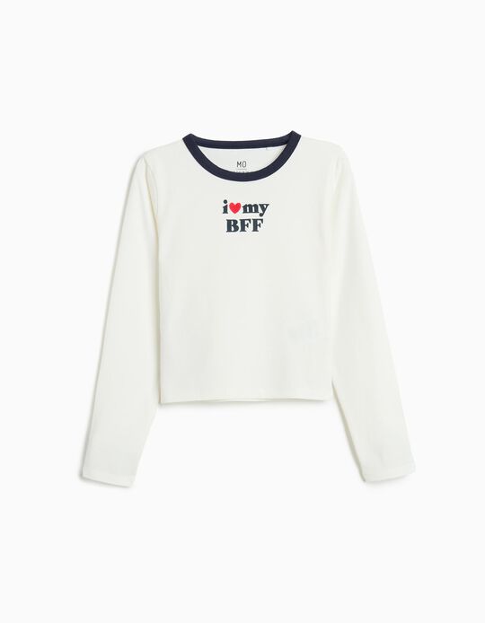 Comprar Online T-shirt de Manga Comprida, Menina, Branco