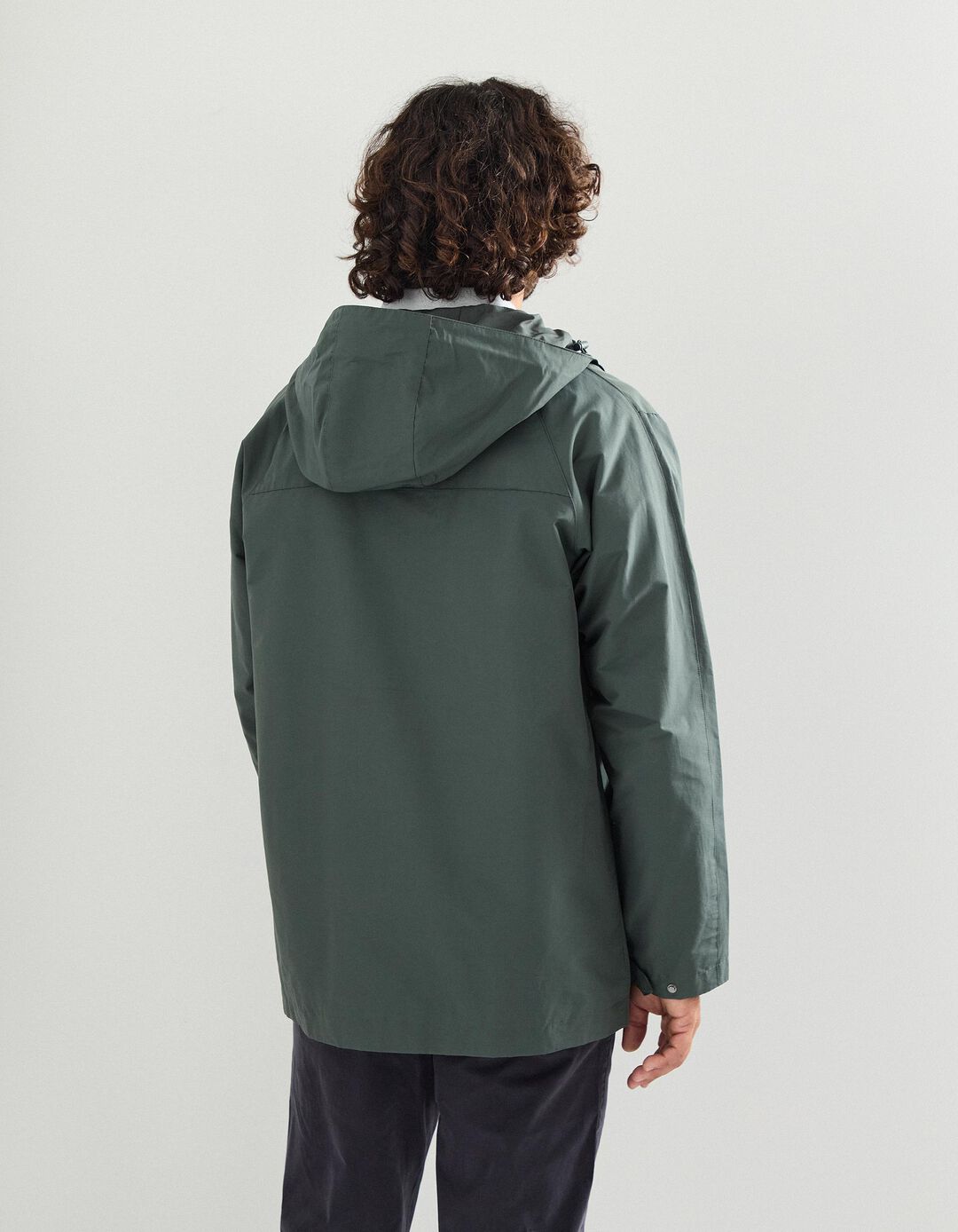 Parka Comprida com Capuz, Homem, Verde Escuro