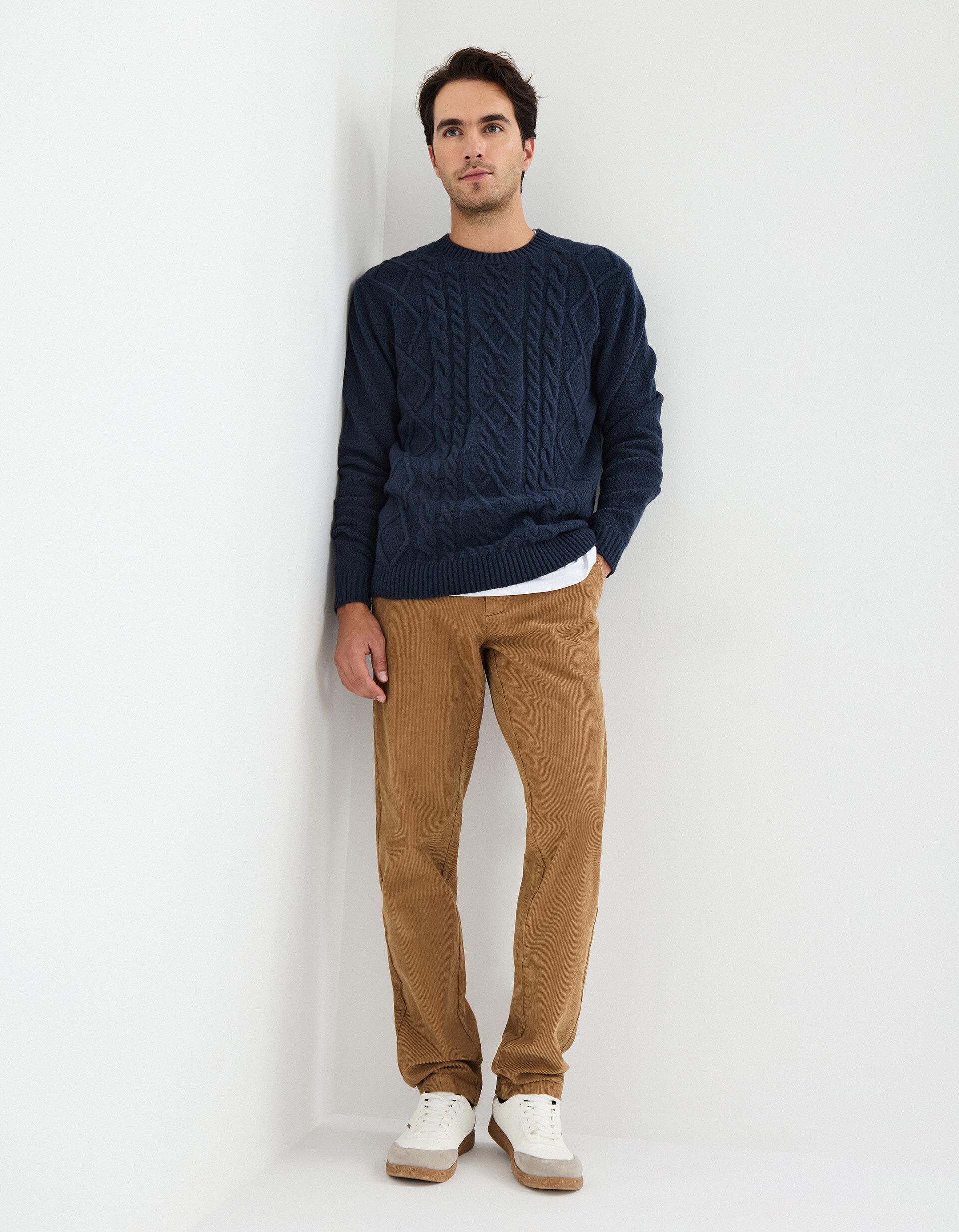 Comprar Online Cal&ccedil;as Chino de Bombazina, Homem, Bege 