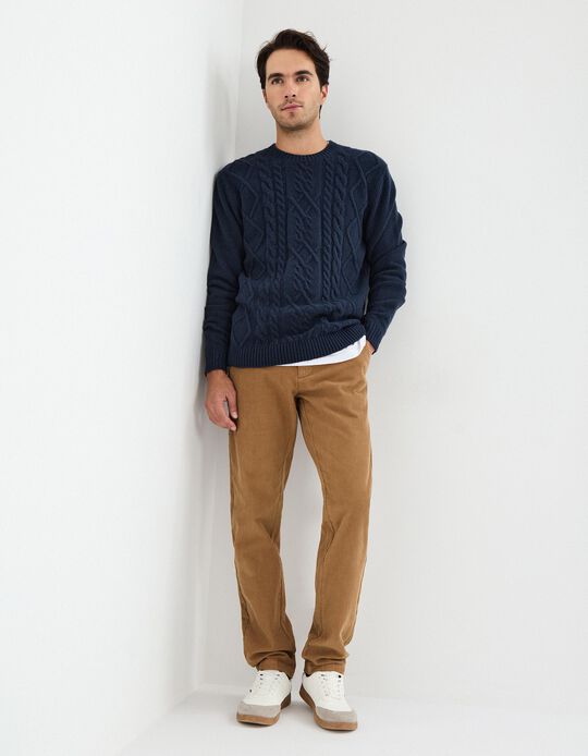 Comprar Online Calças Chino de Bombazina, Homem, Bege 